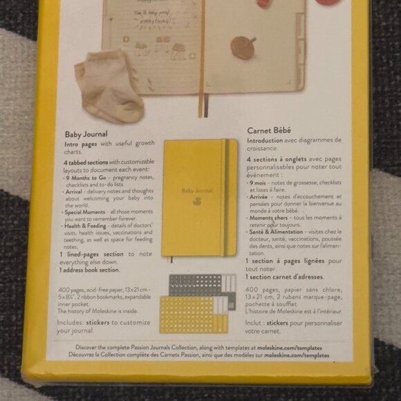 NWT Moleskine Baby Journal – Pregnancy & Baby's First 2 Years (English/French) - Picture 7 of 7